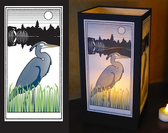 Paper luminary - "Heron and Egret" design