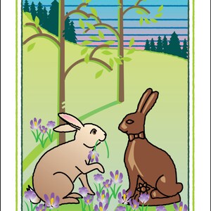 Greeting card - Easter Bunnies: for Easter, Spring
