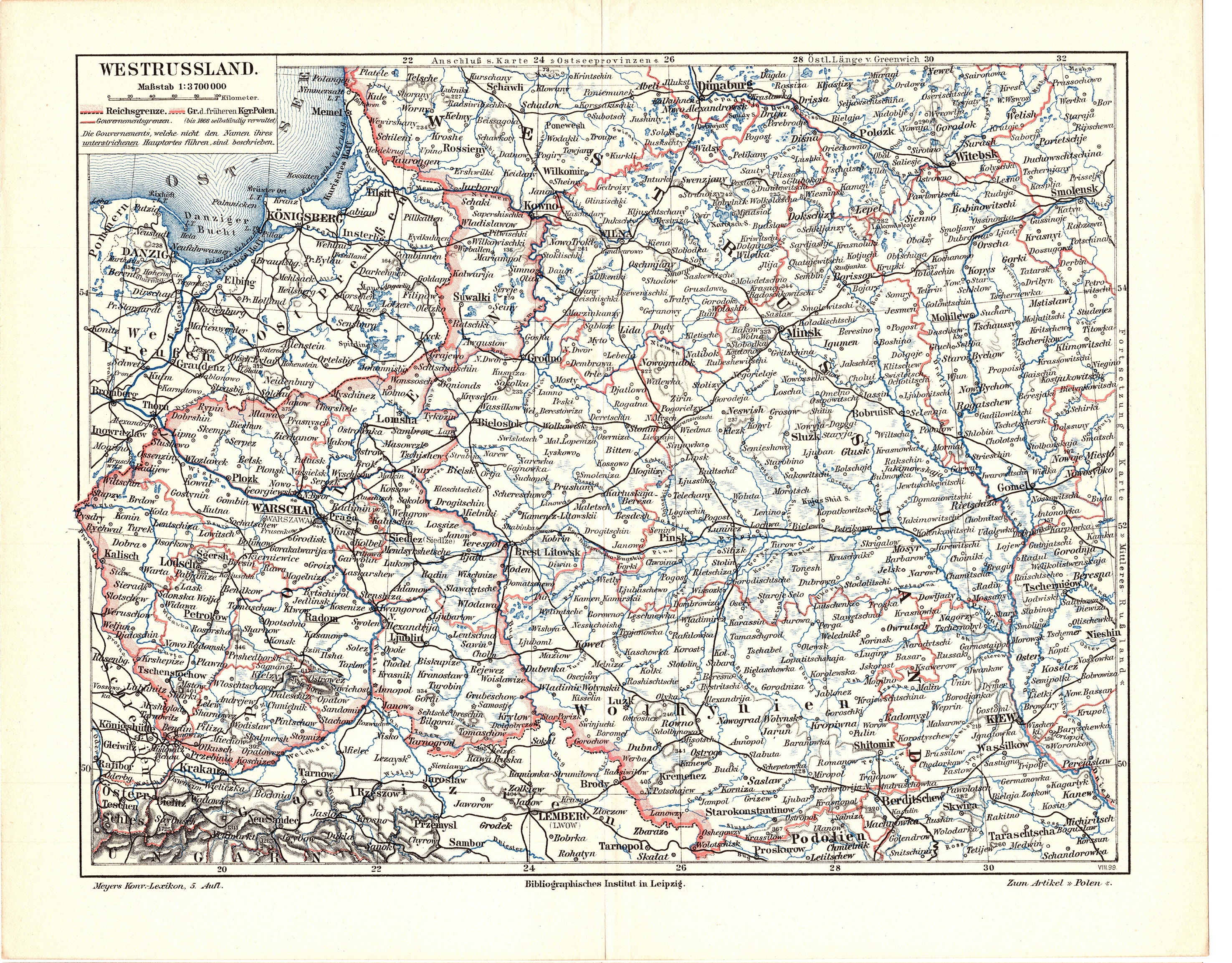 Original 1897 Antique Colour lithography print of a beautiful map of East and West Prussia Germany Baltic Sea Konigsberg Berlin Empire Eagle Original 1897 Antique Colour lithography print of a beautiful map of East and West Prussia Germany Baltic Sea Konigsberg Berlin Empire Eagle