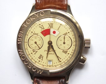 Chronograph watch „POLJOT“ 3133, Moscow - Tokyo 1991 Limited Edition: 01753/10000