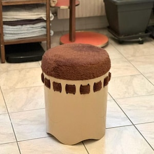 Vintage 70s Emsa Germany Tulip Stool - Beige