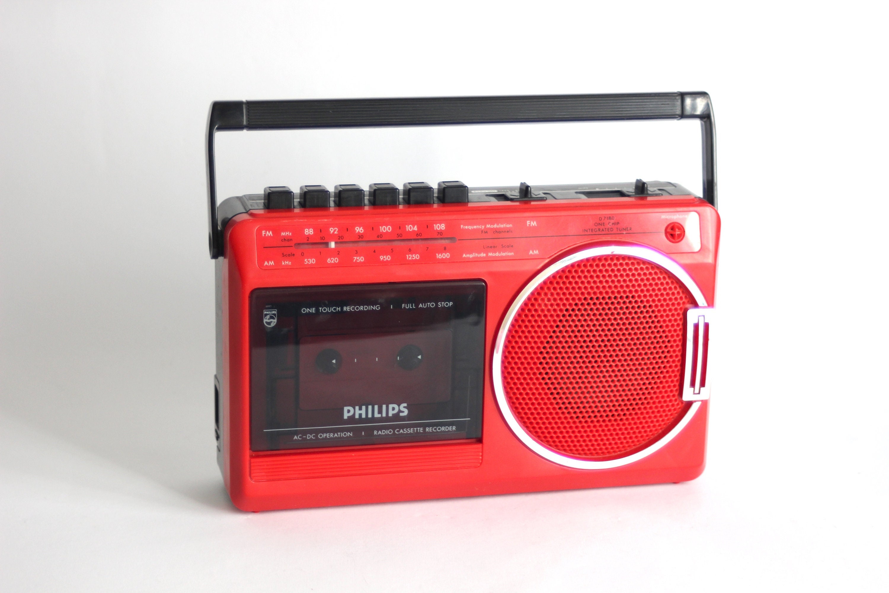 Philips Radio Cassette Recorder D7180 / 60L. Red. 1980s. - Etsy Canada