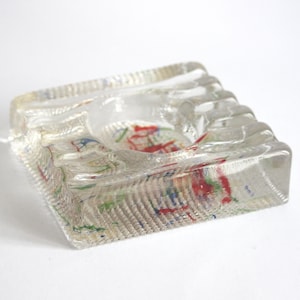 Large Scandinavian Glass Ashtray, Pukeberg style 1970s