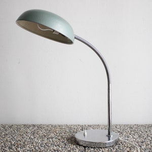 Vintage 1950s gooseneck desk lamp, Bauhaus SIS, was Kaiser Idell. Industrial design