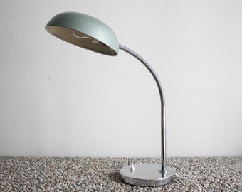Vintage 1950s gooseneck desk lamp, Bauhaus SIS, was Kaiser Idell. Industrial design