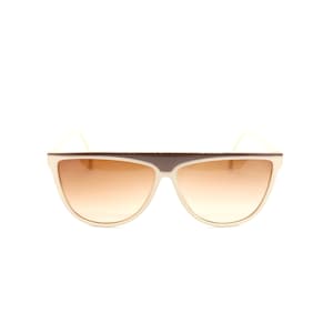 Óculos vintage brancos e marrons. Lente marrom degradê – totalmente nova