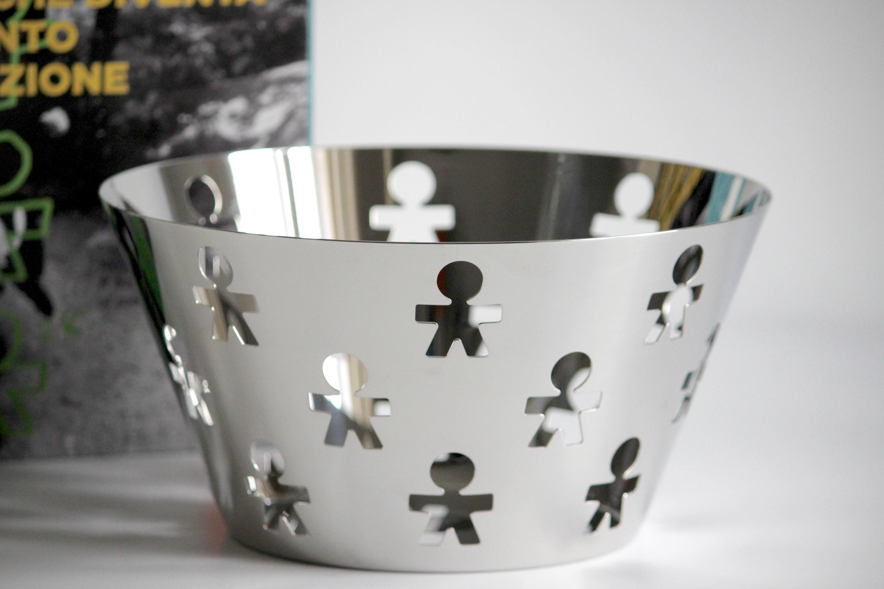 Alessi Girotondo Stainless Steel Fruit Bowl XL. King Kong Design