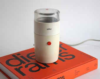 Braun KSM1 white Coffee Grinder. Reinhold Weiss. West Germany 1966 Space Age. Midcentury. Minimalist Design