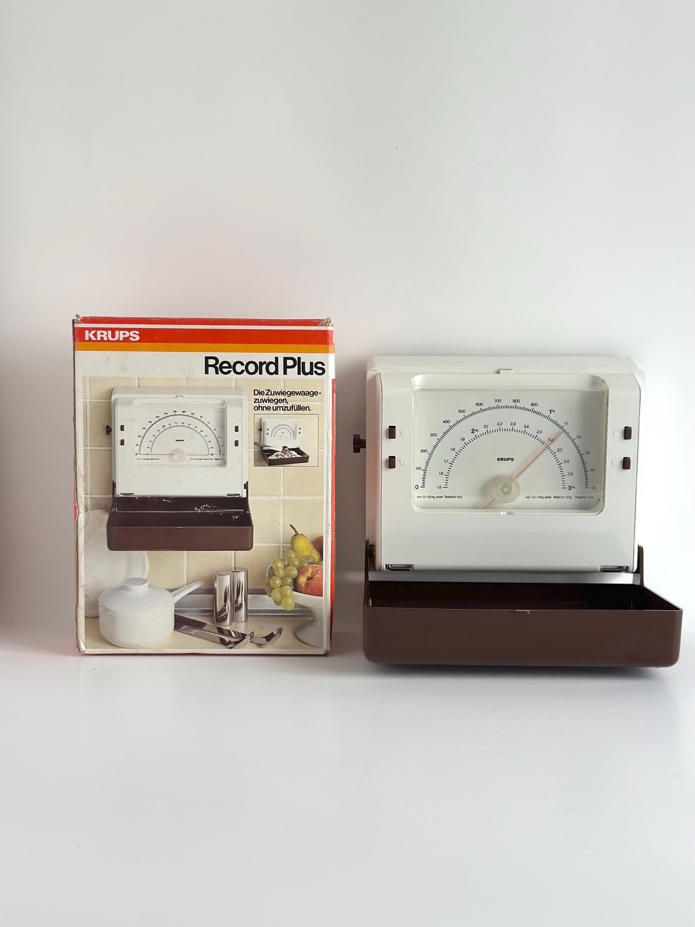 Vintage Krups Record Plus Wall Mounted Kitchen Scale With Original