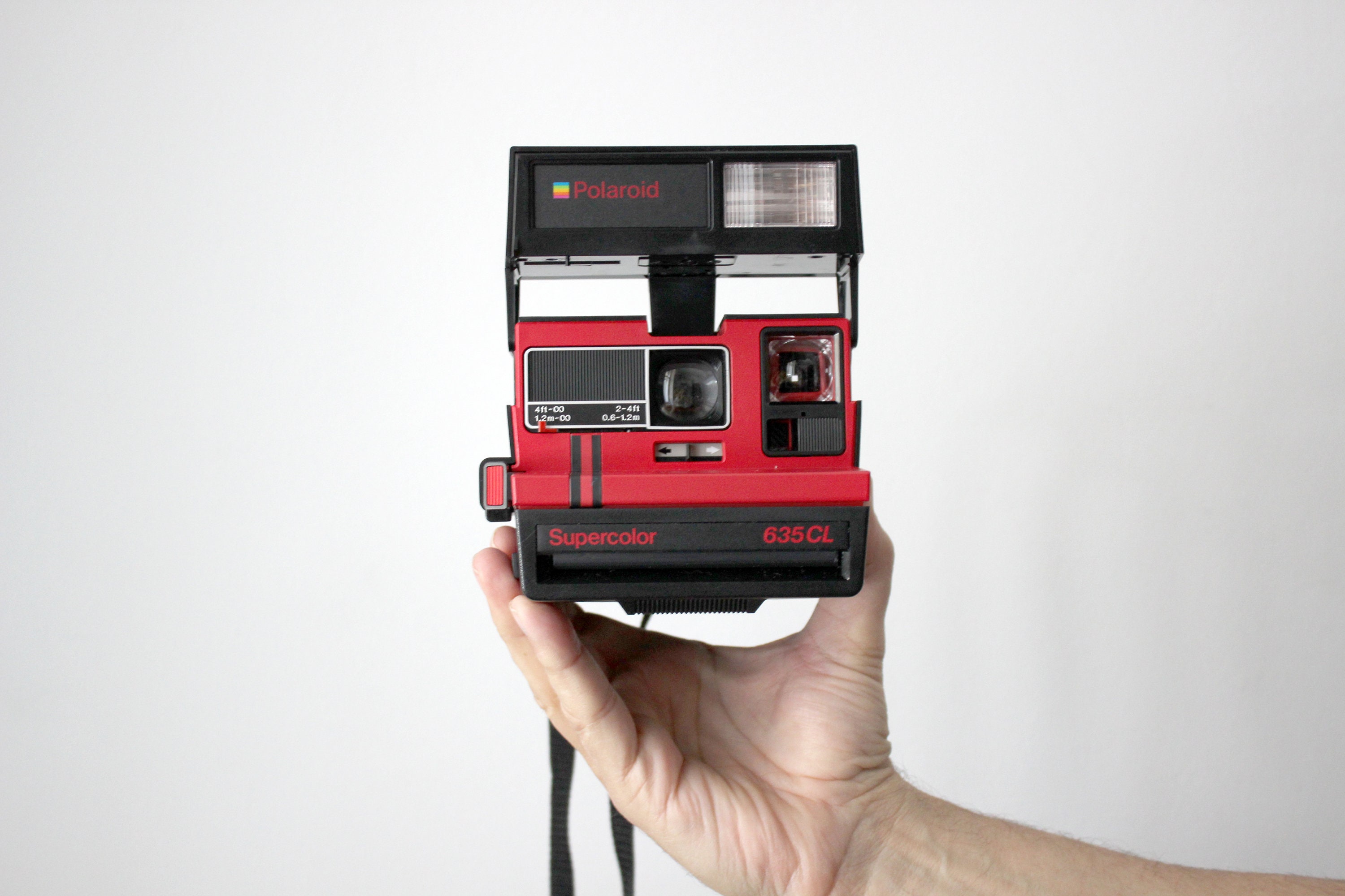 Polaroid 635 CL Supercolor Red Stripes Instant Film Vintage Camera Pol