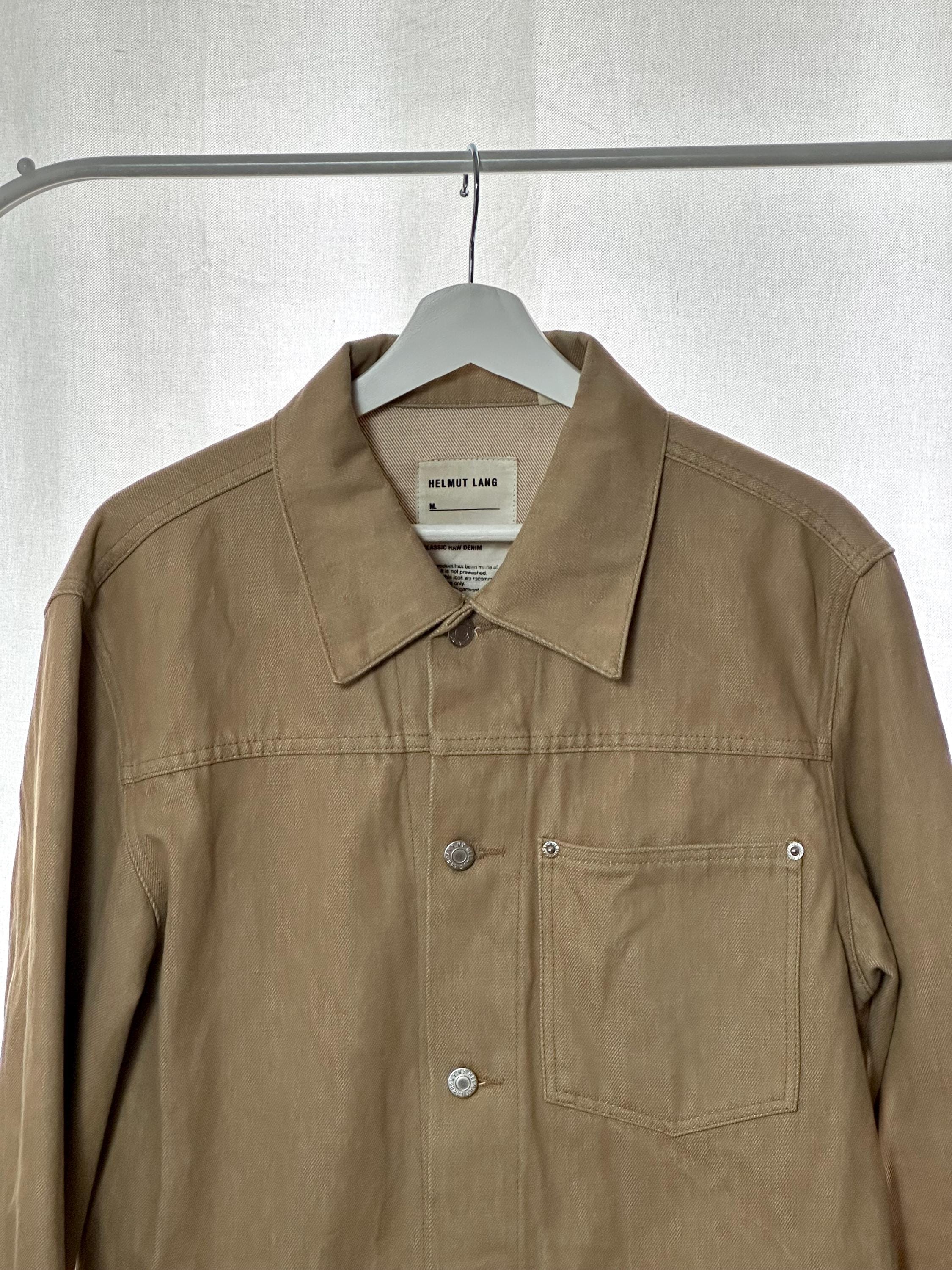 Vintage Helmut Lang Men's Khaki “classic Raw Denim” Trucker Jacket