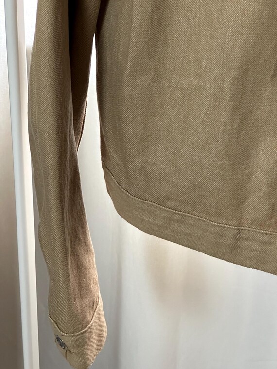 Vintage Helmut Lang Men's Khaki “classic Raw Denim” Trucker Jacket