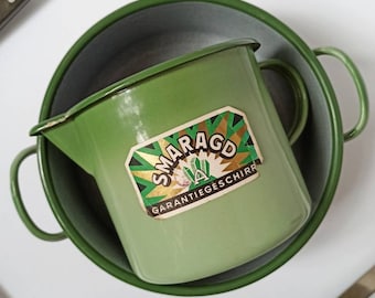 Smaragd Austria vintage geëmailleerde melkschep (NIEUW MET LABELS) jaren '60/'70. Gemaakt in Oostenrijk.