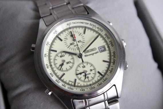 90s Seiko Quartz Chronograph – Model 7T32-7C69 - Etsy
