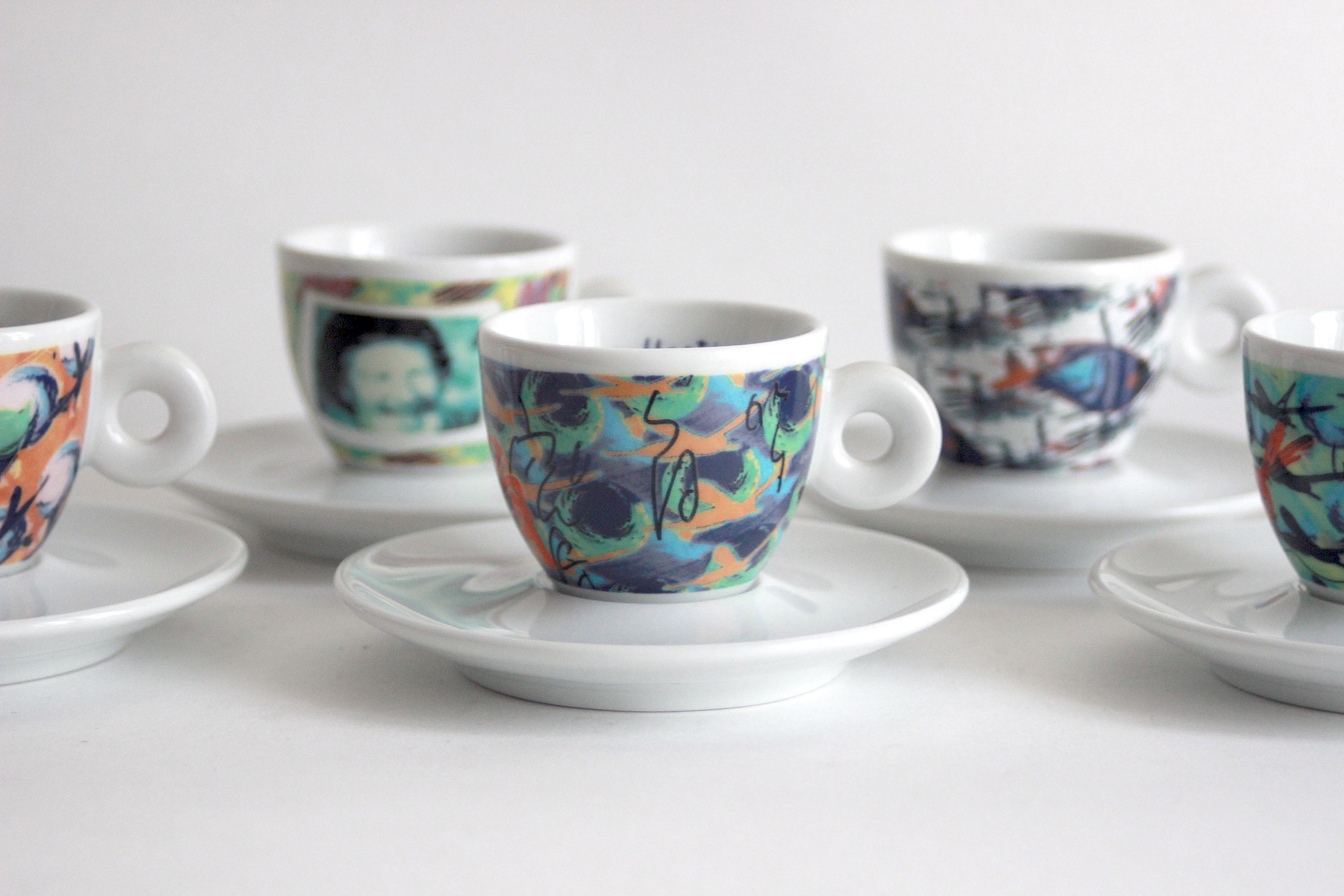 Illy Art Collection VIDEOGRAMMI Espresso Cup Set 1996 Nam June