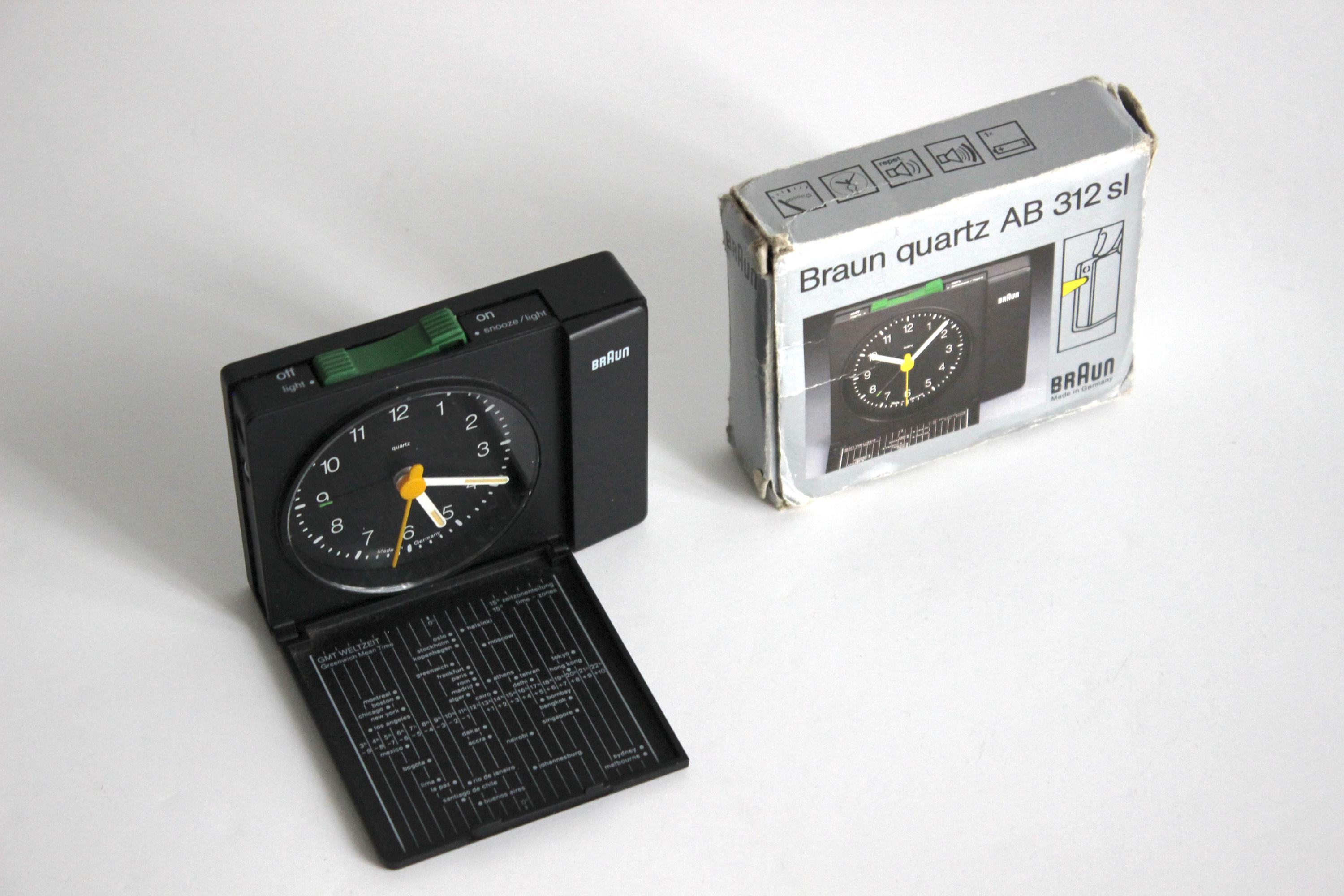 Boxed Braun Travel Alarm Clock AB 312 Sl. Dieter Rams / Dietrich