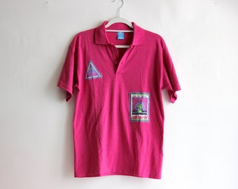 Authentic '80s Adidas Polo from Ibiza: Unworn Pink Vintage