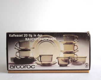 New-in-Box Arcoroc Breakfast Set - Vintage French Glassware Elegance