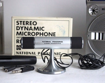 Microphone stéréo Panasonic RP-8135 vintage. Japon 1985