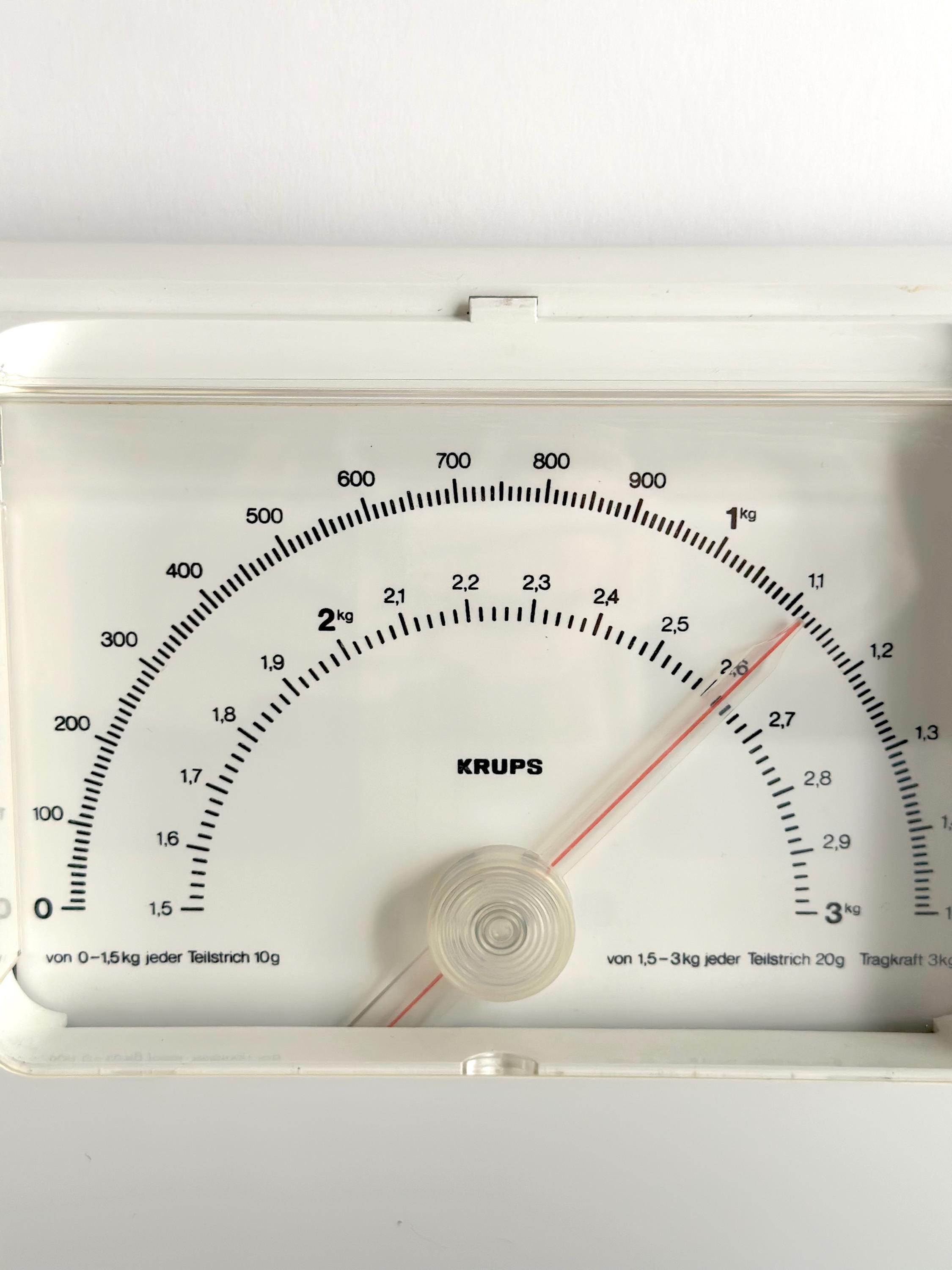 Vintage Krups Record Plus Wall Mounted Kitchen Scale With Original