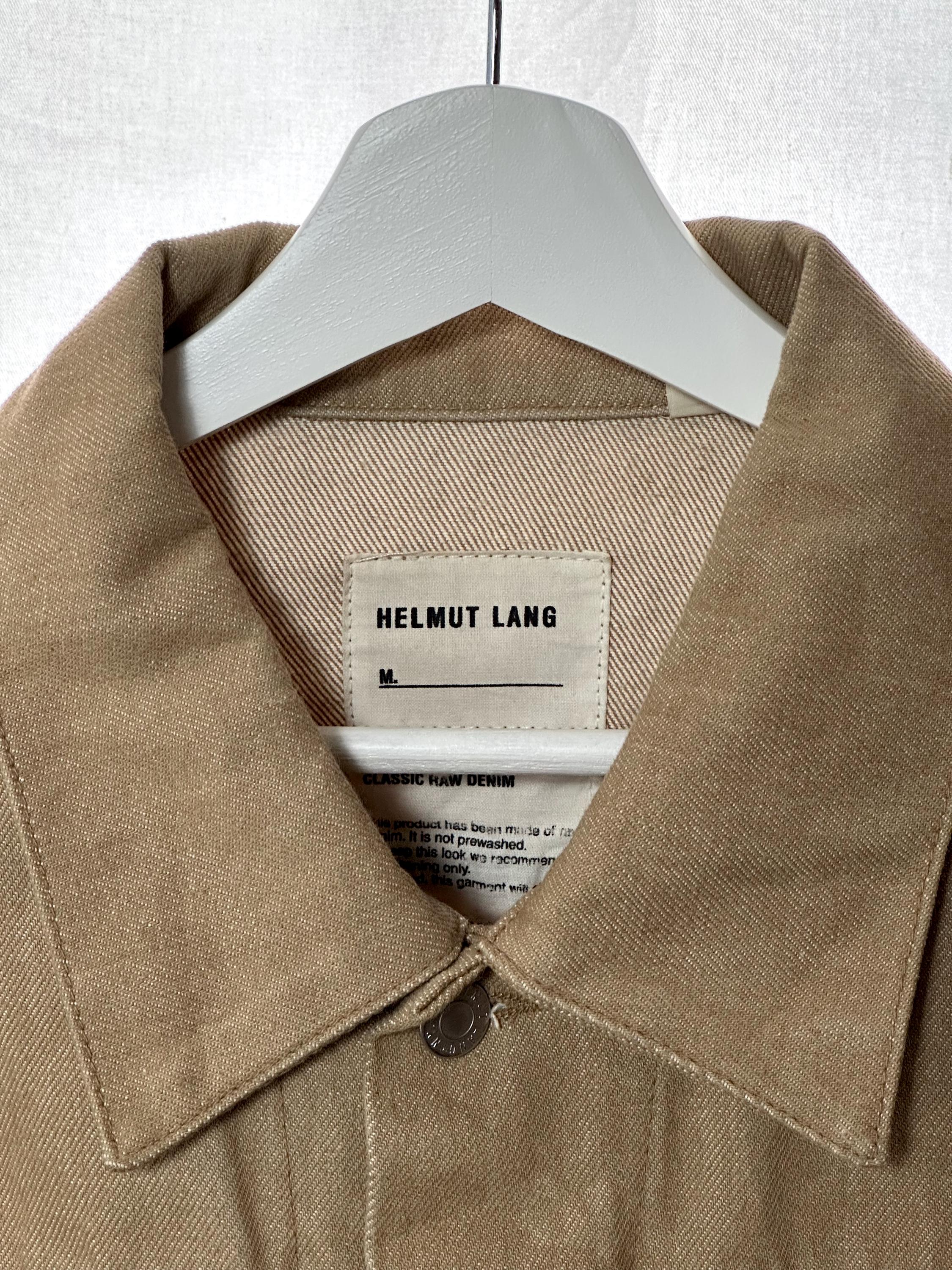 Vintage Helmut Lang Men's Khaki “classic Raw Denim” Trucker Jacket