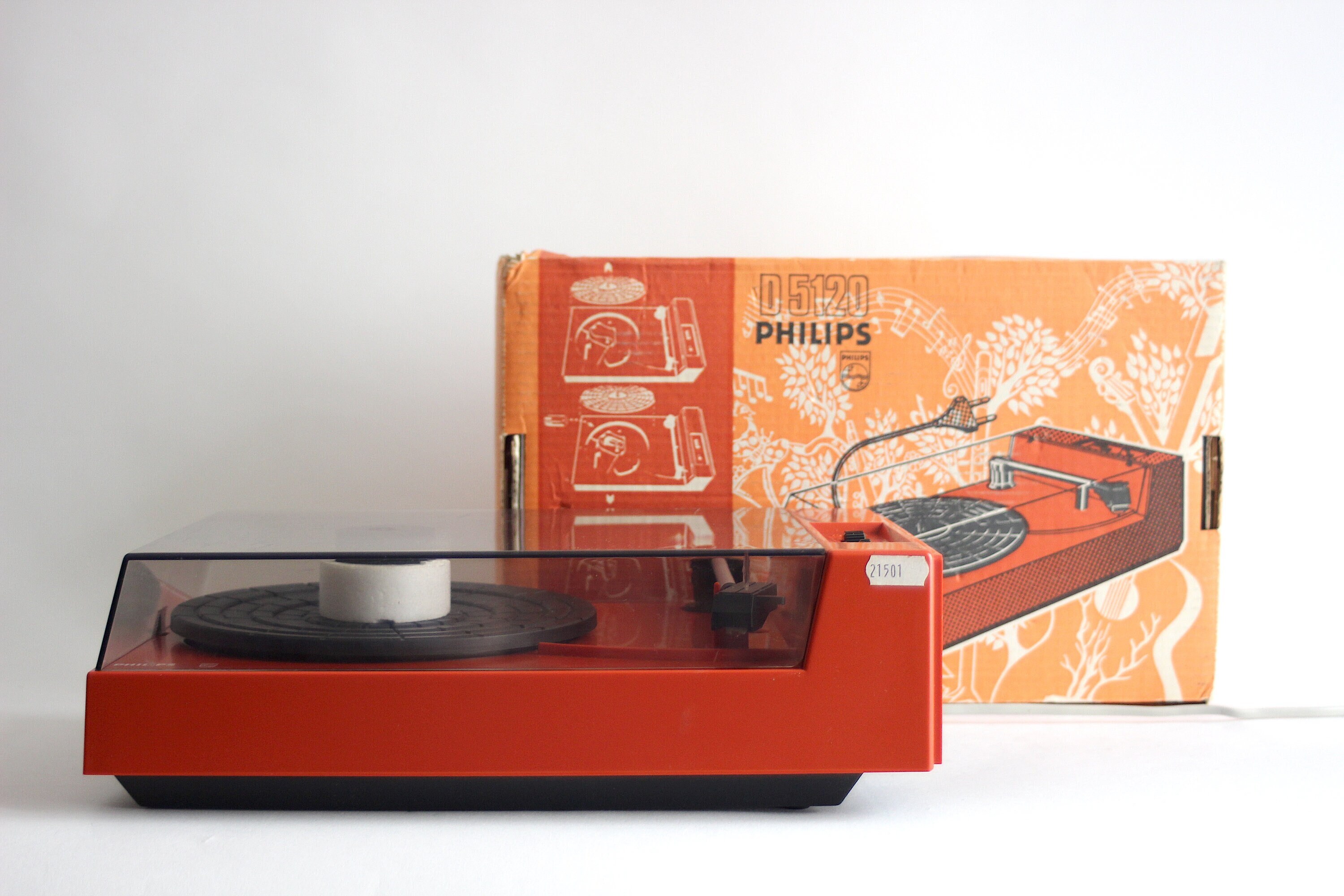 Platine Tourne Disque PHILIPS MUSIC 5120 Orange Déco Vintage