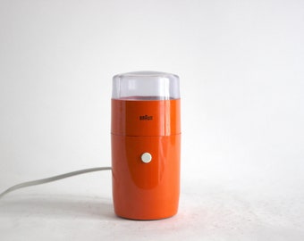 Braun KSM1 Orange Coffee Grinder. Reinhold Weiss. West Germany 1966 Space Age. Midcentury. Minimalist Design