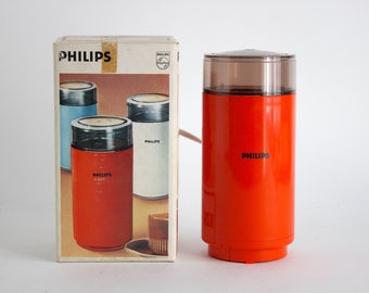 PHILIPS HL 3260 rot/orange elektrische Kaffeemühle. 1970.