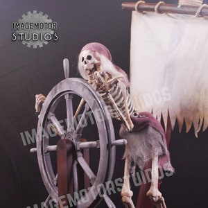 Spooky Ghost pirate helmsman with wind, motion, lights and sound image 1