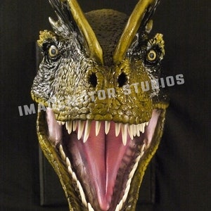 Life size Dilophosaurus spitter dinosaur head prop replica image 2