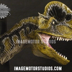 Life size Dilophosaurus spitter dinosaur head prop replica image 4