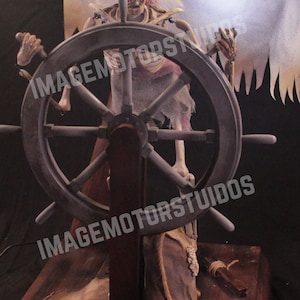 Spooky Ghost pirate helmsman with wind, motion, lights and sound image 4