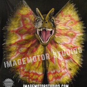 Life size Dilophosaurus spitter dinosaur head prop replica image 8