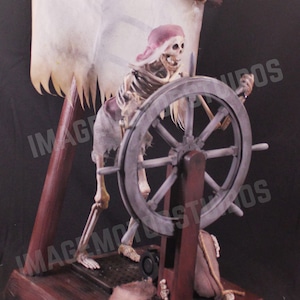 Spooky Ghost pirate helmsman with wind, motion, lights and sound image 3