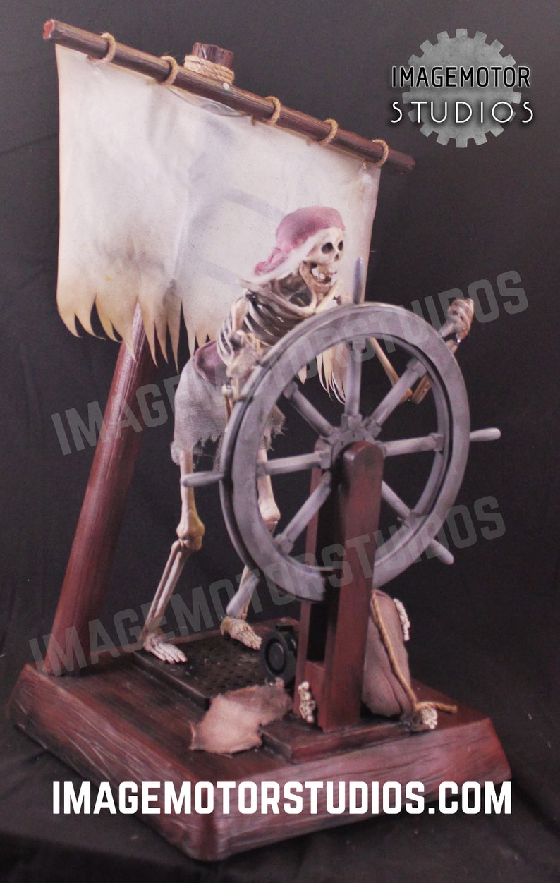 Spooky Ghost pirate helmsman with wind, motion, lights and sound image 3