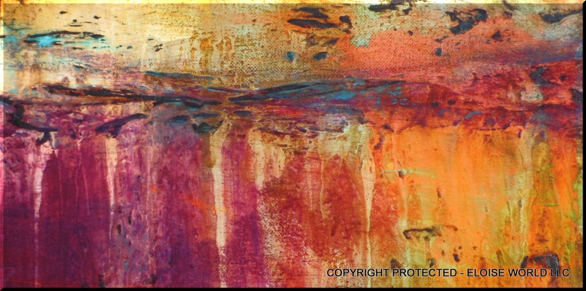 Modern Abstract Canvas Wall Art 48 X 24 X 1.5 Ready to Etsy