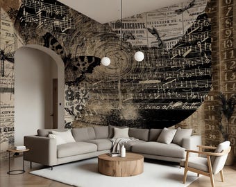 Wandbild im Used-Look, Vintage-Tapete zum Selbstkleben oder als Vliestapete