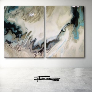 Waves Epoxy Resin Art IV - Painting Print on Canvas East Urban Home Size: 40 H x 30 W x 1.5 D, Format: Wrapped Canvas