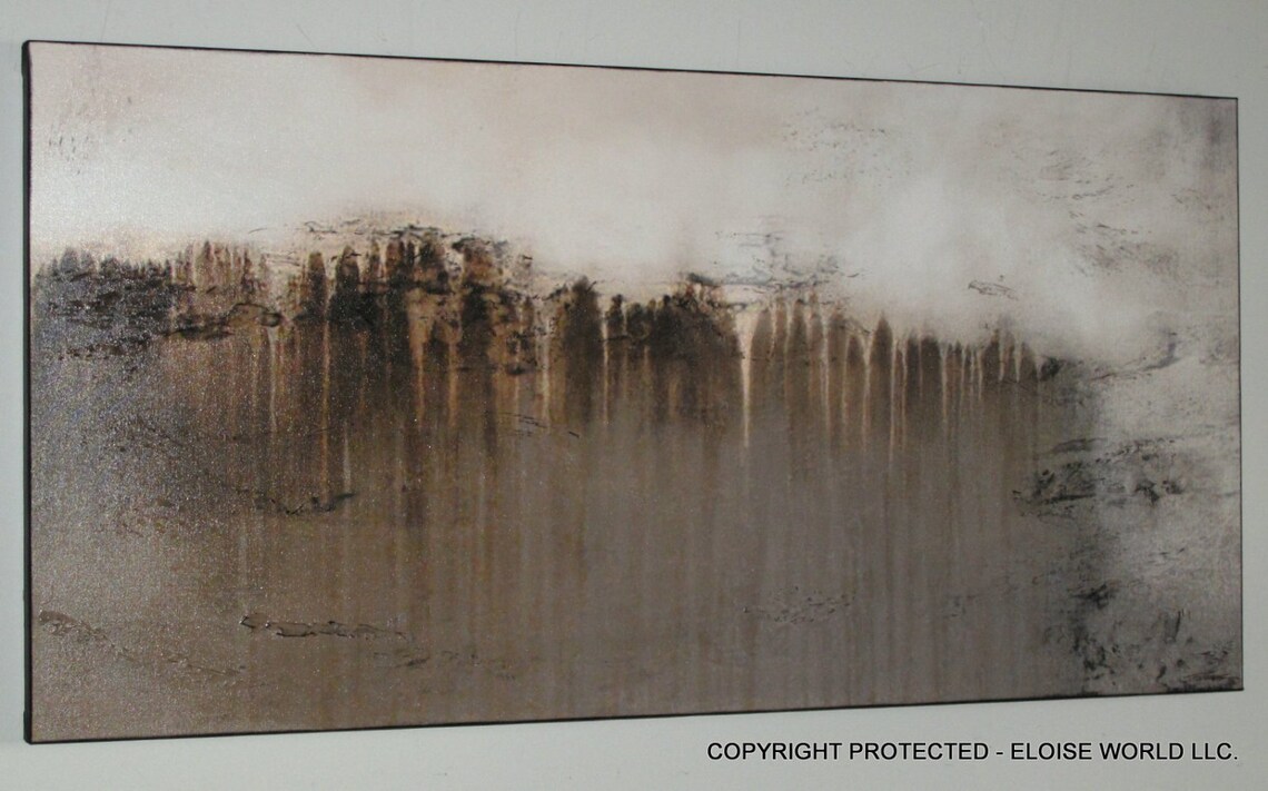 Modern Abstract Canvas Wall Art 48 X 24 X 1.5 Ready to Etsy