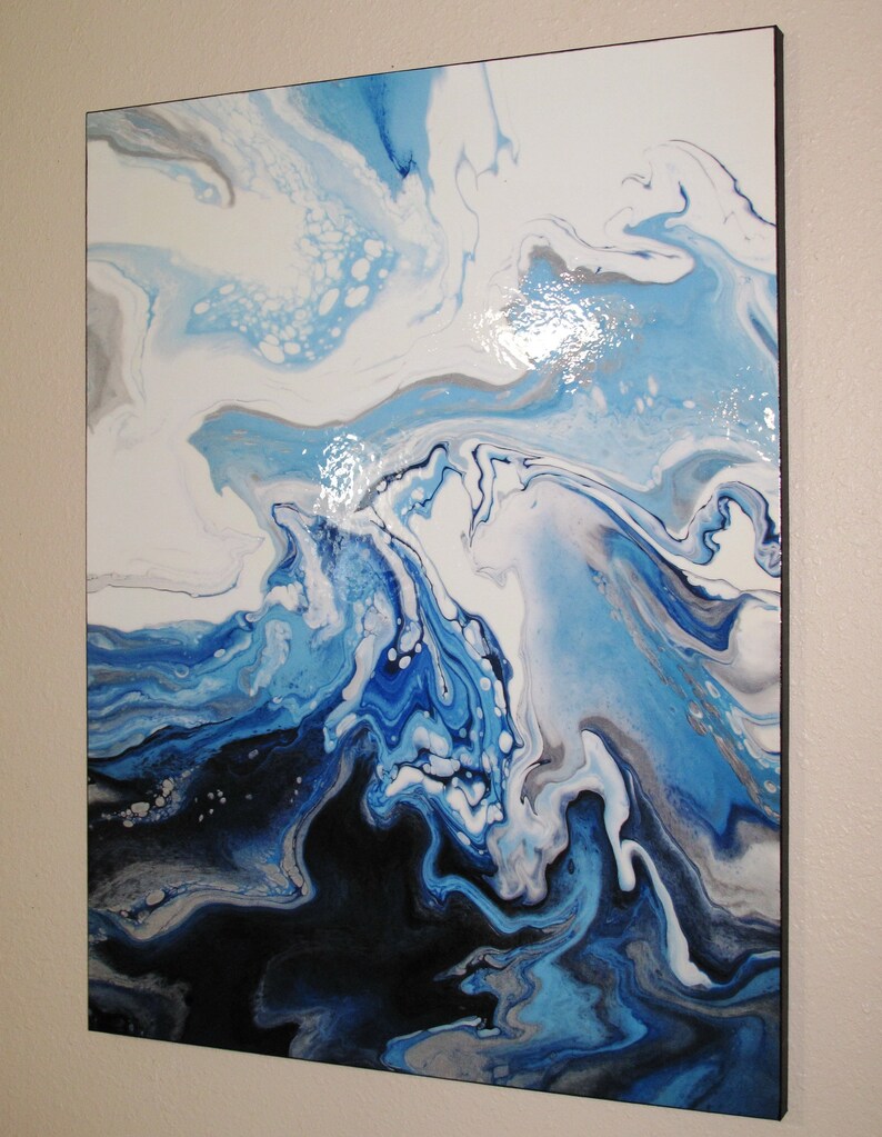 Abstract Resin Painting High Gloss Ready to Hang Limited Etsy