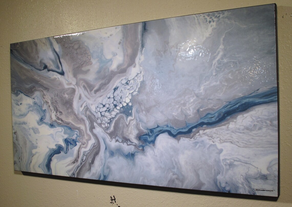 High Gloss Resin Painting Modern Canvas Wall Art Colors of Etsy