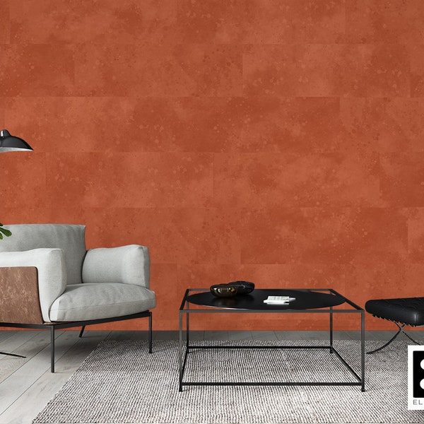 Orange Urban Texture Wallpaper Tiles - Easy to do - Textured Peel and Stick Wallpaper in tiles - 36 x 12 inch vinyl wallpaper tiles