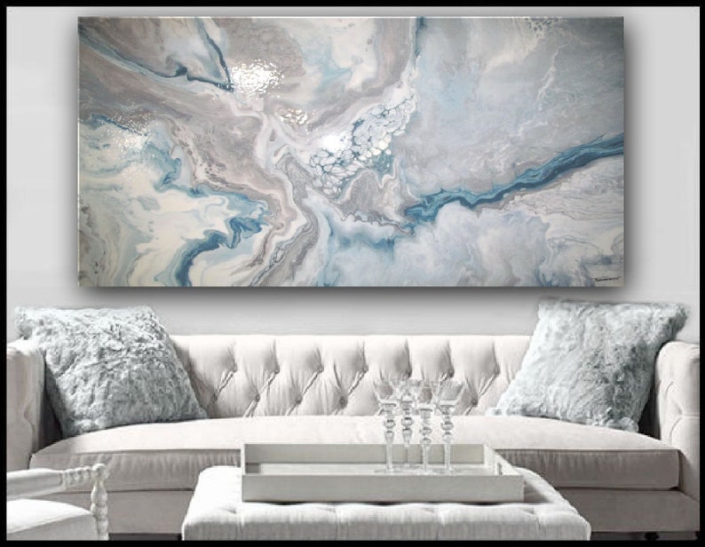 High Gloss Resin Painting Modern Canvas Wall Art Colors of Etsy Canada