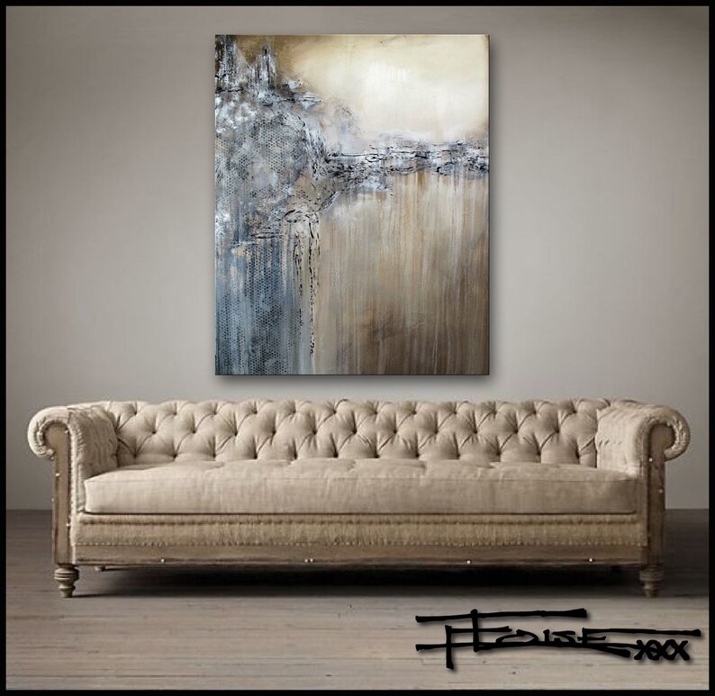 Modern Canvas Wall Art Ready to Hang Textured Limited Etsy