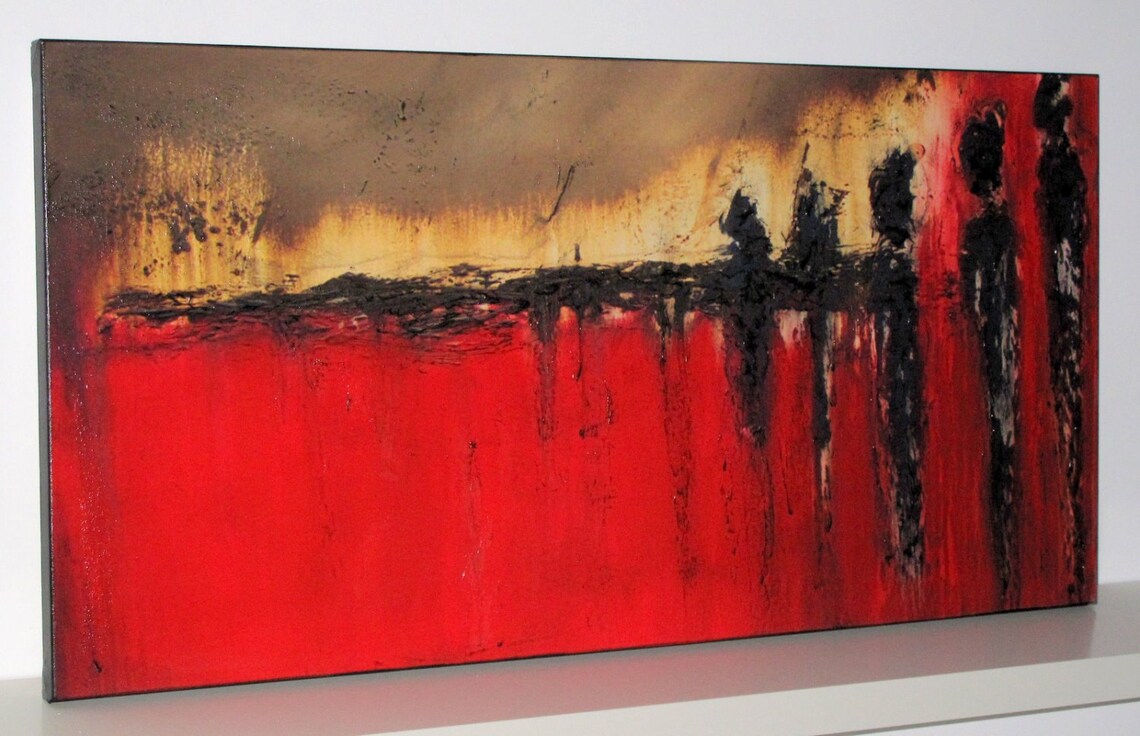 Modern Abstract Canvas Painting Contemporary Wall Art 60 X Etsy