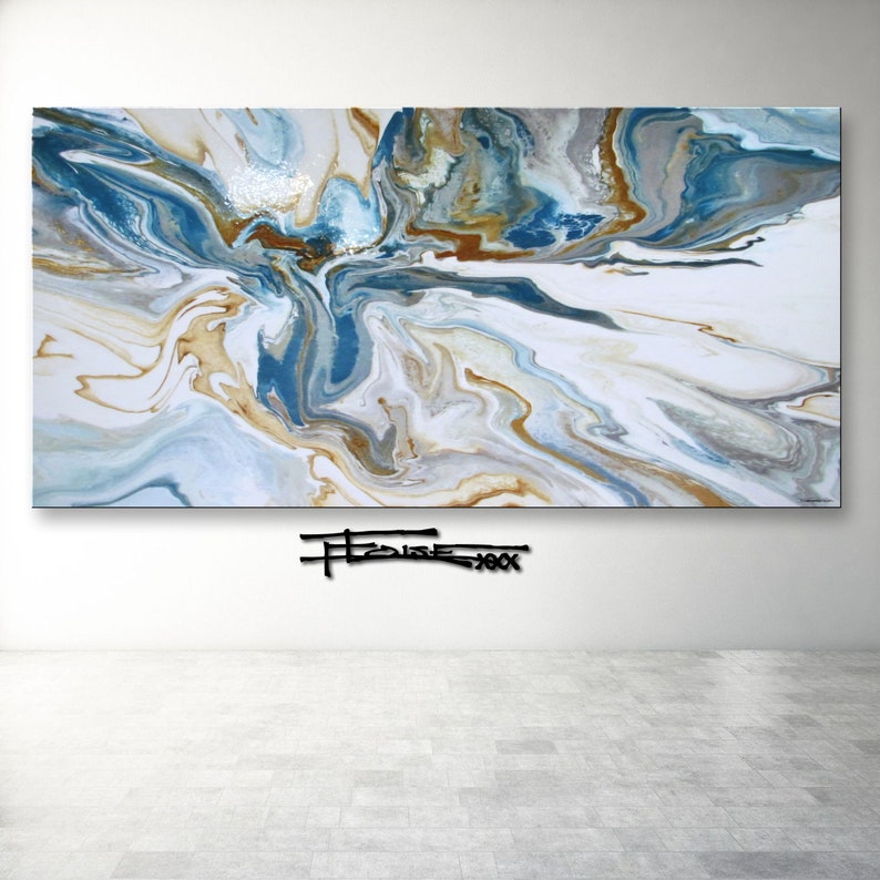 High Gloss Resin Painting Modern Canvas Wall Art Shades of Etsy