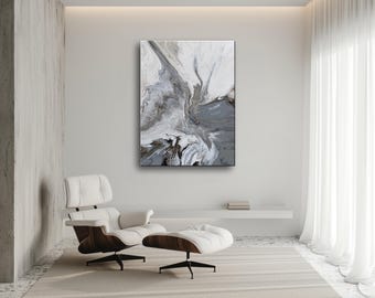 Large Resin Canvas Wall Art: Limited Edition Giclee "SMOKE"