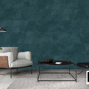 Teal Urban Texture Wallpaper Tiles - Textured Peel and Stick Wallpaper - 36 x 12 inch vinyl wallpaper tiles