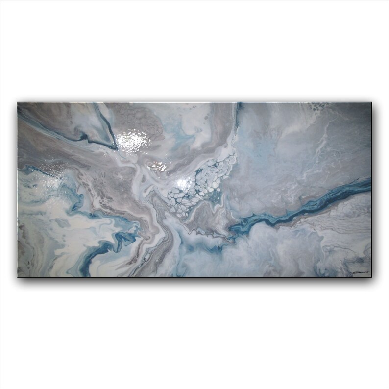 High Gloss Resin Painting Modern Canvas Wall Art Colors of Etsy