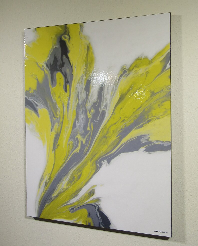 High Gloss Resin Painting Modern Canvas Wall Art 48 x 36 Etsy